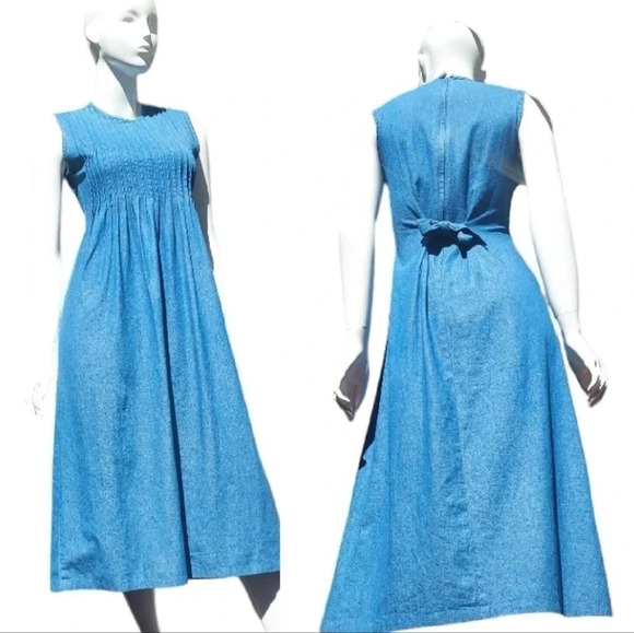 Neiman Marcus Dresses & Skirts - Neiman Marcus Denim Maxi Dress Size 6